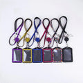 Beauty Lady Staff Gifts Bright Rhinestone Lanyard With Bling Crystal Necklace Badge Reel Card Holder