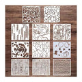 10 Pcs Stencils for Painting Modern Wall Texture Stencil 6 X 6 Inch Reusable DIY Patterns Stencils