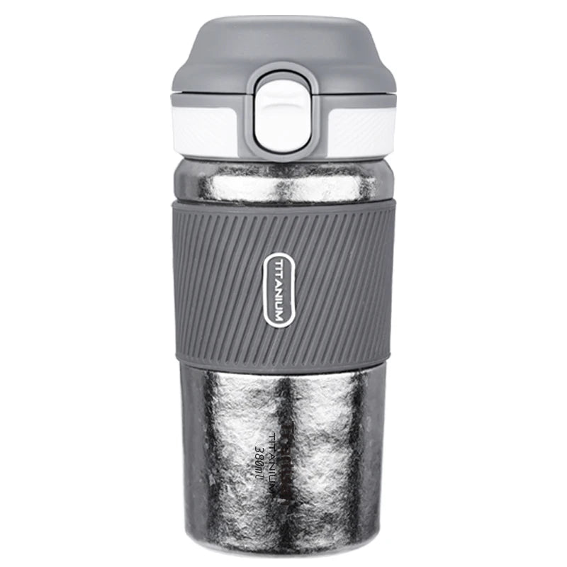 Titanium Metal Ultralight 12 OZ Double Layer Vacuum Insulation Coffee Tumbler with Lid for Running Cycling Hiking