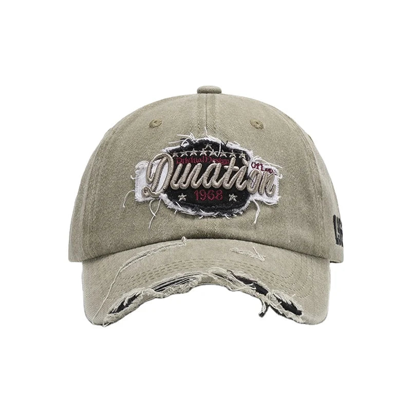 Men's Women's Sporty Style Denim Baseball Cap Three-dimensional Embroidered Letters Common Soft Top Outdoor Riding Students
