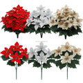 SF Cheap Price Christmas Flower Decorations XMAS Artificial Flowers Large Christmas Florals Christmas Poinsettias Flowers