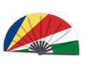 New Product Customized National Country Flag Seychelles Folding Bamboo Hand Held Fan