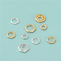 Fit 4mm 6mm 8mm Beads 925 Sterling Silver Hexagon Pendant Beads Setting Frames for Jewelry Making Finding