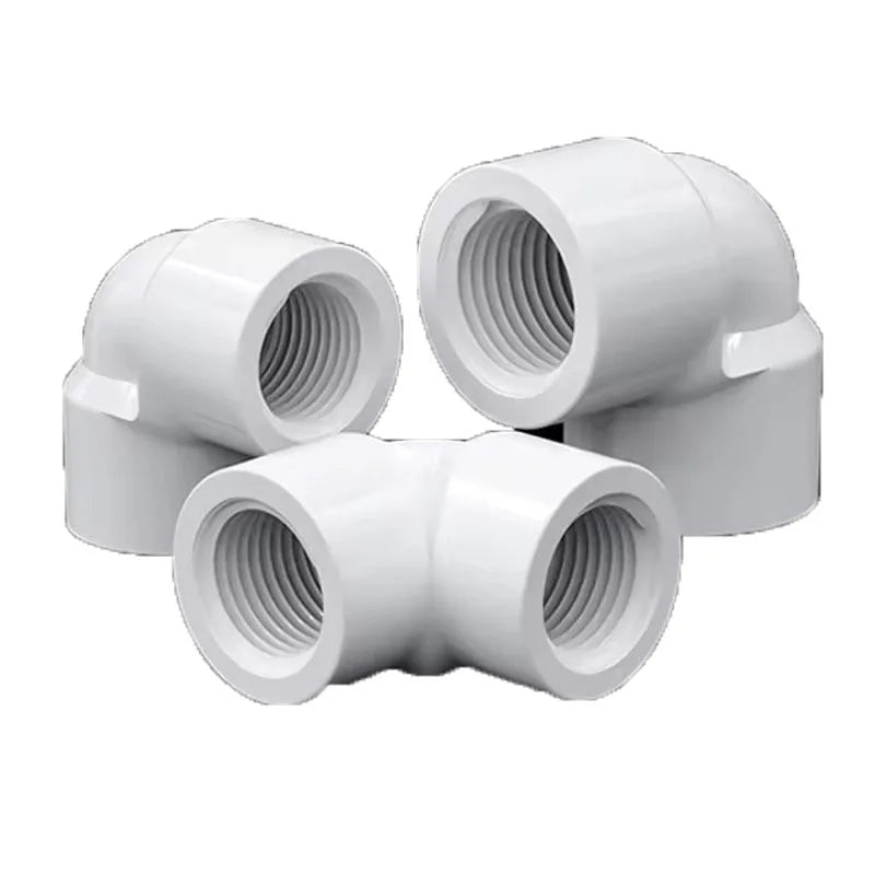 UPVC 90 Degree Elbow Double Inner Tooth Threaded Inner Wire Smooth Surface Universal Plumbing Fittings 20 25 32mm