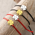 Stainless Steel 18K Gold Four Leaf Clover Shamrock Bracelet Friendship Bridesmaid Wedding Engagement Gift Lucky Charm Bracelet
