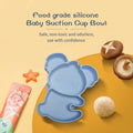 Cute Food Grade Silicone Baby Plate with Divided Suction Design for Baby Easy Eating