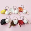 Wholesale PU Mini Baseball Bat Keyring Safe Feature Doll Pattern Key Bag Accessories for Promotion Gift Wholesale Keychain