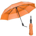 Custom Logo Print Orange Windproof UV Automatic Open Umbrella Personalized Double Layer Vented Design Low Price Bulk Buy