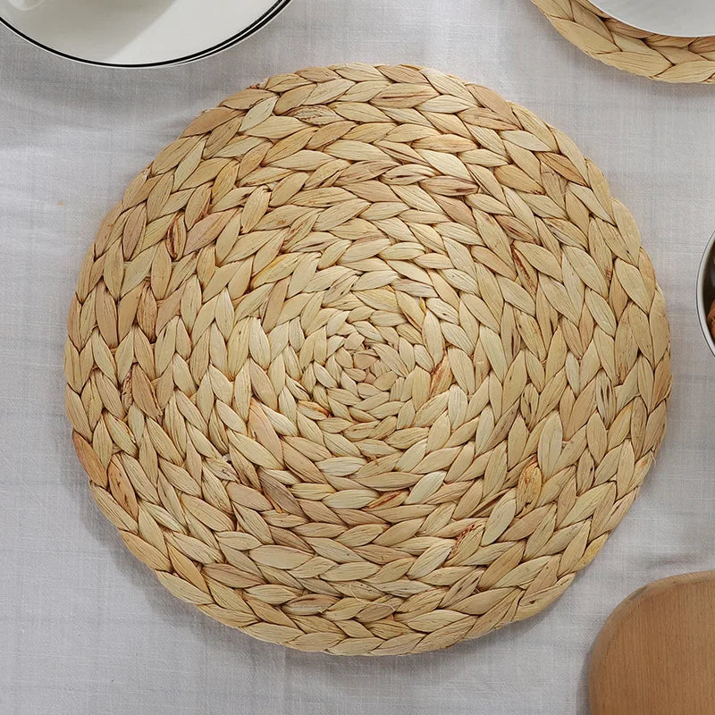 Corn Wool Woven Table Mat Insulation Pot Pad Round coaster Coffee Drink Tea Cup Dining coaster  Table Placemat Wholesale