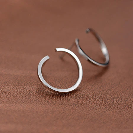 925 Sterling Silver Circle Stud Earrings for Women Elegant Wedding Jewelry Pendientes Mujer Moda 2022 Brincos