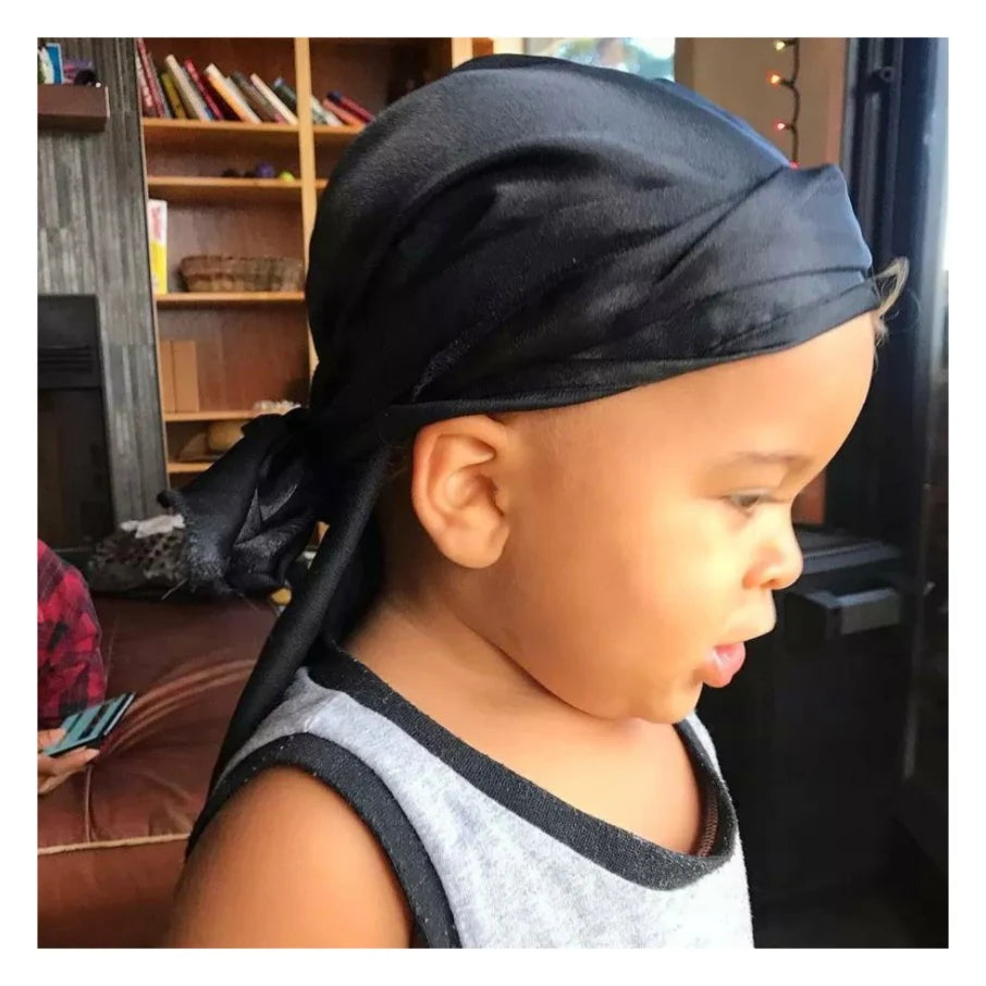 Du Rag Designer Custom Logo Extra Long-Tail Head Wraps Doo Rag Silk Baby Durag Satin