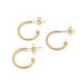 5pcs/bag 18k Gold C Shaped Stainless Steel Hoop Earrings Twist Classic Vintage Fashion Jewelry Stud Earrings