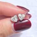CVD/HPHT Lab Diamond Earring 14K Solid Gold Lab Grown Diamonds Heart Cut Stud Earrings