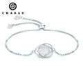 Hot Sell Trendy 925 Sterling Silver Pear Cut 2ct Synthetic Pear Shape Opal Adjustable Bracelet for Women