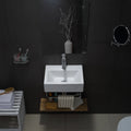 Modern Polished Rectangular Ceramic Wall Hung Single Hole Hand Wash Sink Basin for Bathroom