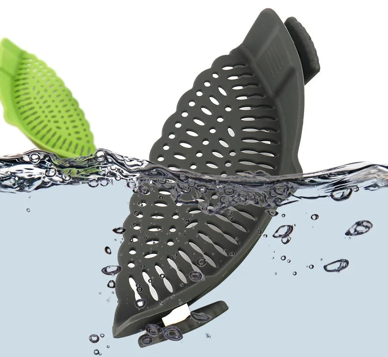 Hot Sale Pots Food Pans Heat Resistant Colander Silicone Clip-on Strainer