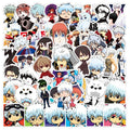 50Pcs Gintama Spoof Funny Anime Sticker Waterproof Vinyl Paper Decorative Graffiti Cartoon Laptop Cartoon Stickers