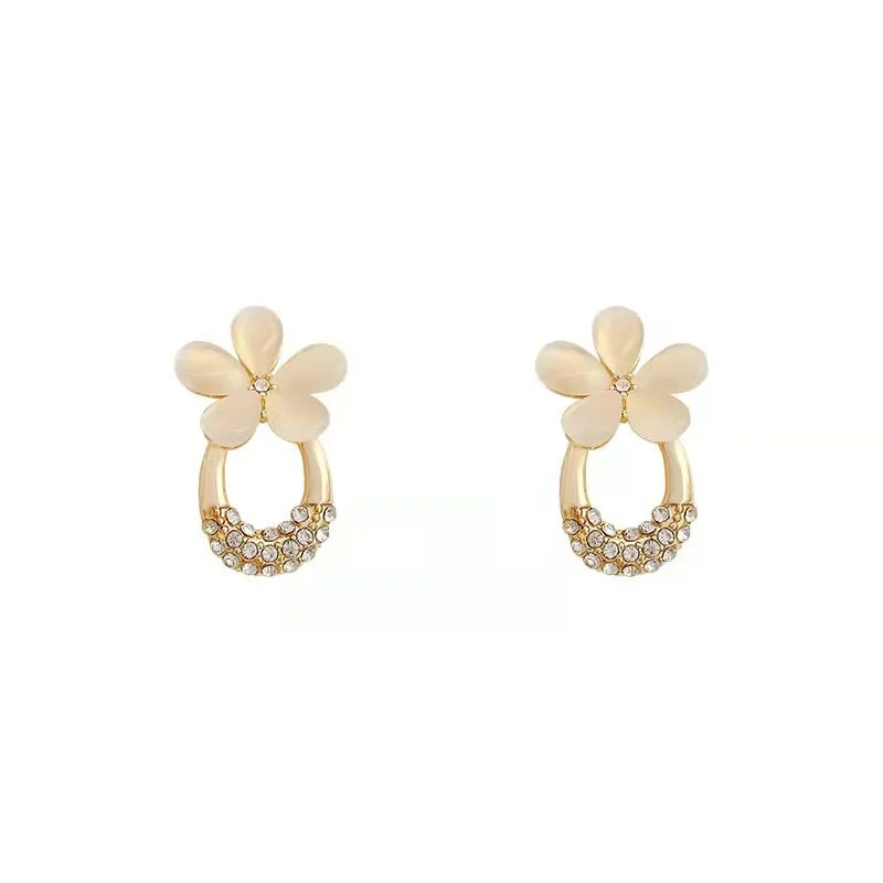 AA00764 Flower Ear Studs Earrings Cold Wind Advanced Sense Earrings Female