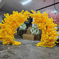 F236 Outdoor Yellow Flower Fake Japanese Cherry Trees Wedding Decorative Arch Artificial Cherry Blossom Sakura Tree for Sale