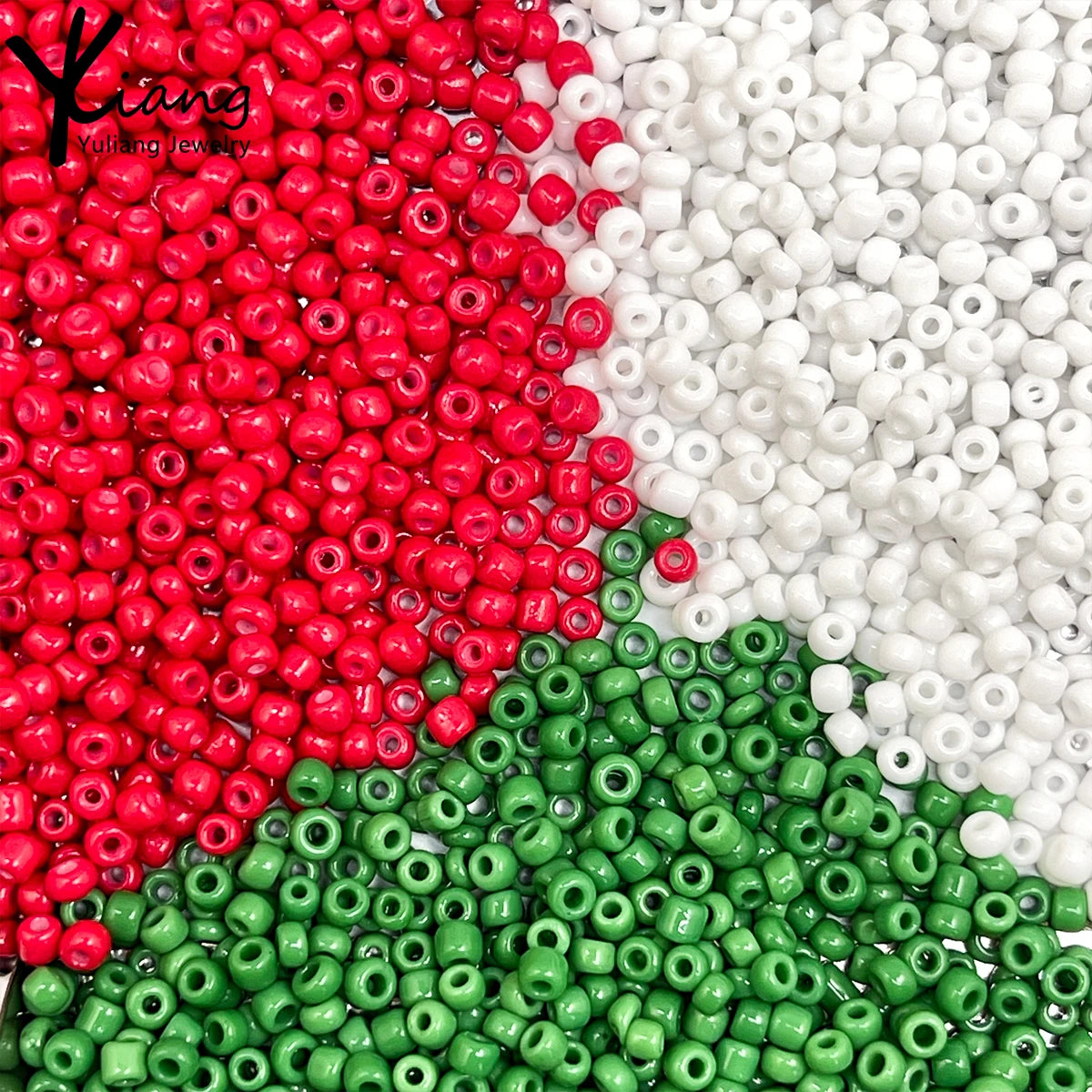 Wholesale 2mm 3mm 4mm 100g Painted White Red Green Round Glass Seed Beads Box Used for DIY Jewelry