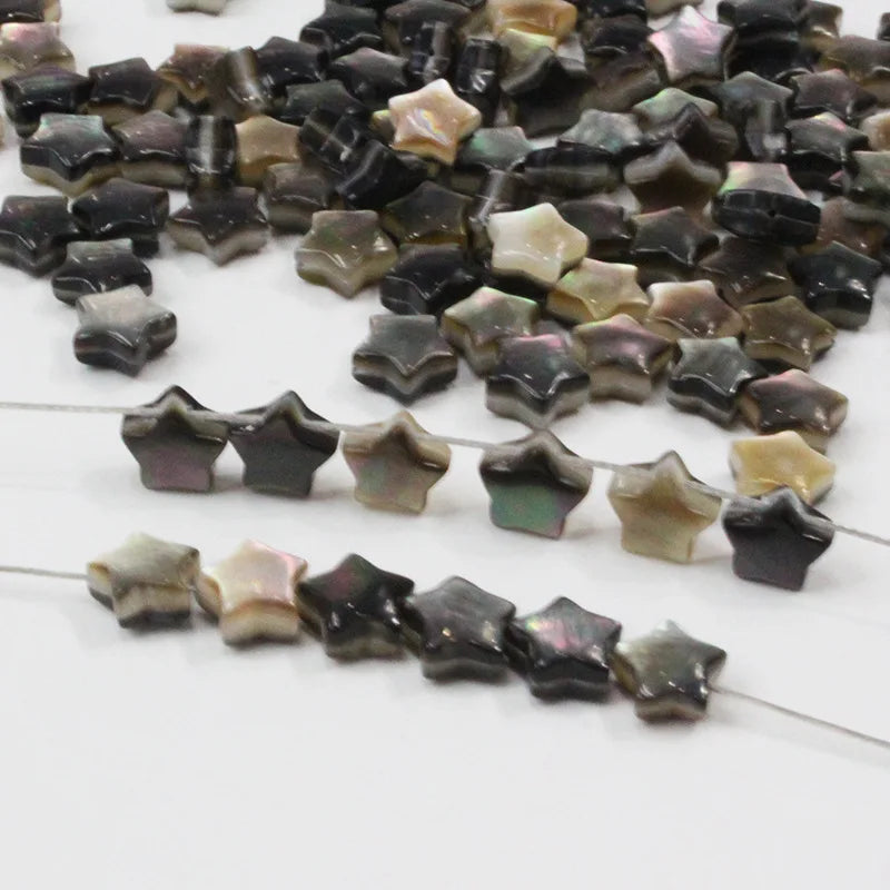 6mm 8mm Small Size Star Mother of Pearl Shell Hand Craft Pendant Charm Middle Hole Top Hole Bead for DIY Jewelry Making