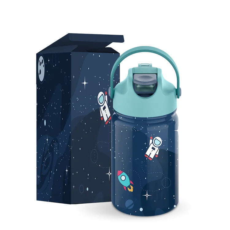 14oz in Stock Ready to Ship Easy to Clean and Flip Straw up Leak Proof unicorn Stainless Steel Kids Water Bottles Vacuum Flask