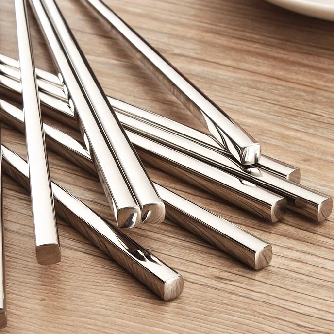 Eco Friendly Custom Logo Stainless Steel Chinese Korean Chopstick Metal Stick Sushi Chopsticks