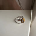 Vintage Wholesale 925 Sterling Silver Tiger Eye Adjustable Rings for Women Fine Gifts Jewelry