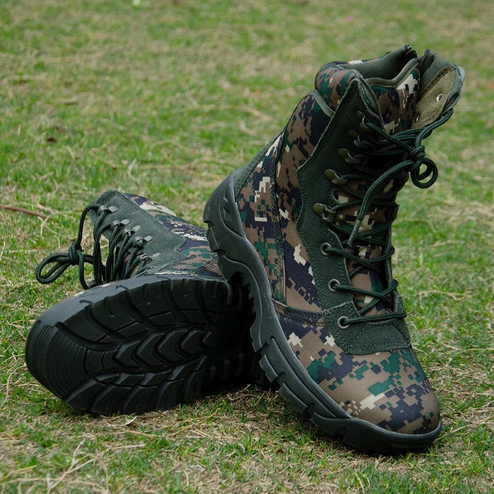 Durable Outdoor Olive Green Tactical Boots for Jungle Use