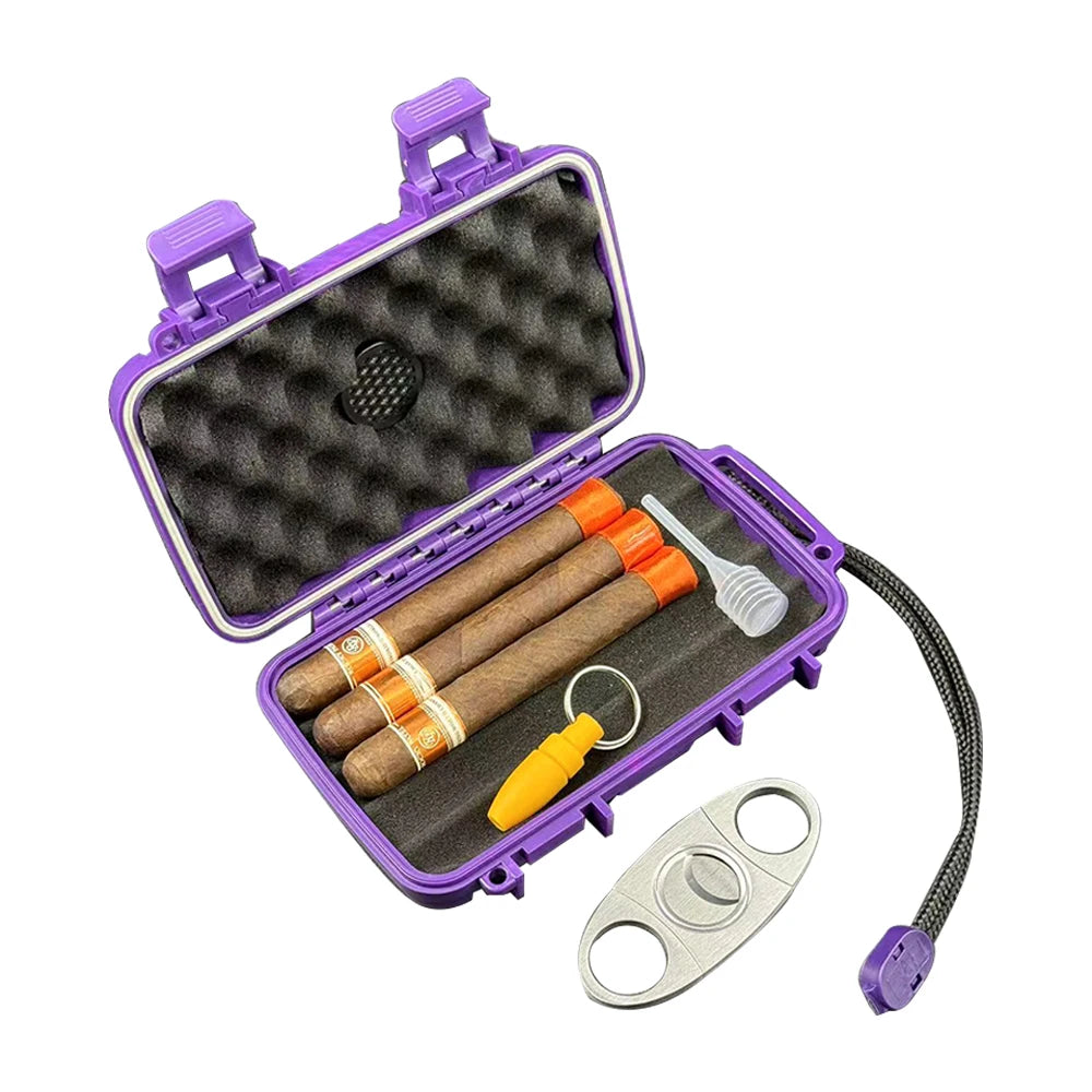 Hot Sell 5ct Plastic Cigar case Waterproof Travel Humidor Portable Cigar Travel Humidor with Custom Colors