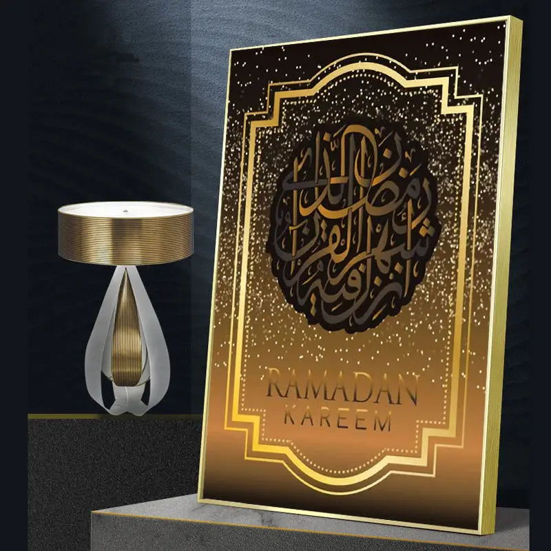 Allah Islamic Ramadan Wall Arts Muslim Posters and Prints Decorations for Home Crystal Porcelain Painting