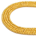 Bright Gold Plated Hematite Gemstone Bead Strand 2x3mm 3x4mm 3x6mm 3x8mm Faceted Rondelle Loose Beads for Jewelry Making