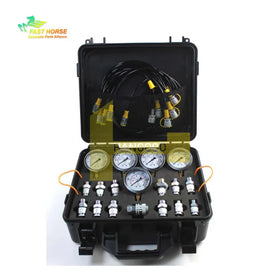 Hangood 5 Gauges 5 Test Hoses 13 Couplings and 14 Tee Connectors Double Layer 1/10/25/40/60Mpa Hydraulic Pressure Test Kit
