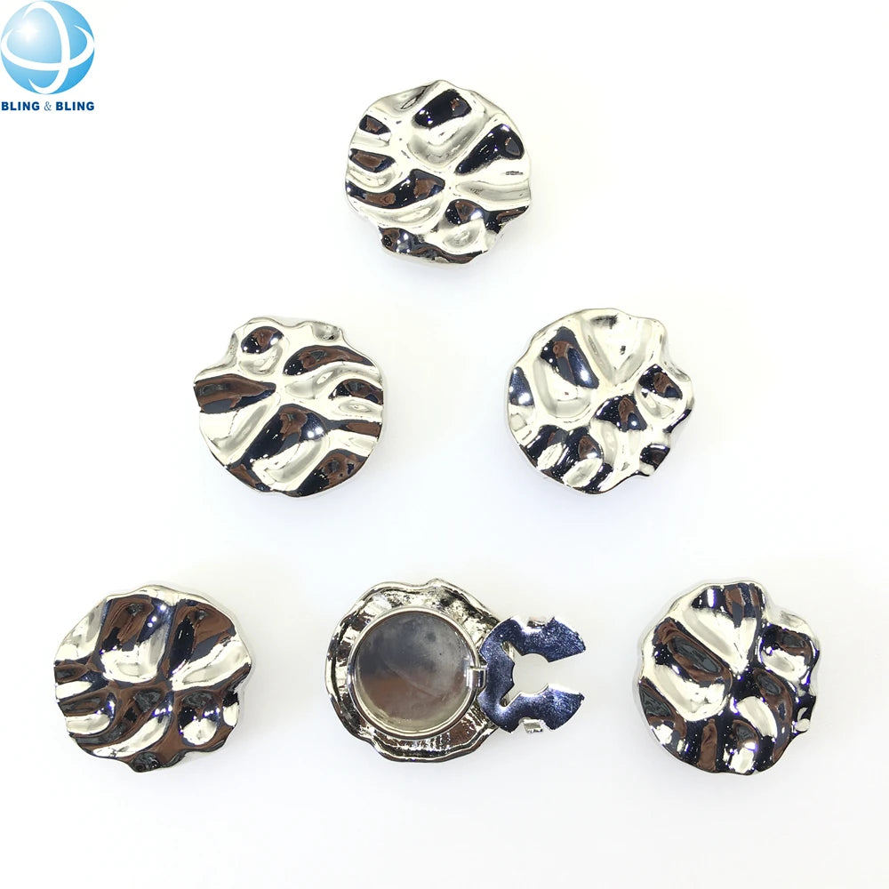 Metal Silver Gold No Sew Button Clip Detachable Button Cover for Women Men Shirt Blouse Dress Suits Cuff-link Jewelry Decoration