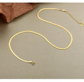 VIANRLA 925 Sterling Silver Fashion 3mm 18k Gold Plated Flat Snake Necklace