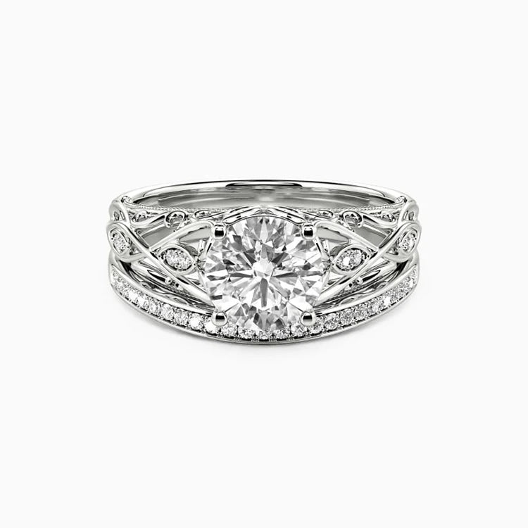 SGARIT 1CT Certified GRA Moissanite Diamond Ring Set 14K White Gold Wedding Ring Moissanite Jewelry