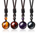 Natural Stone Tiger Eye Pendant Necklaces Handmade Gemstone Beads Pendant Lucky Blessing Healing Crystal Necklace Gift for Women