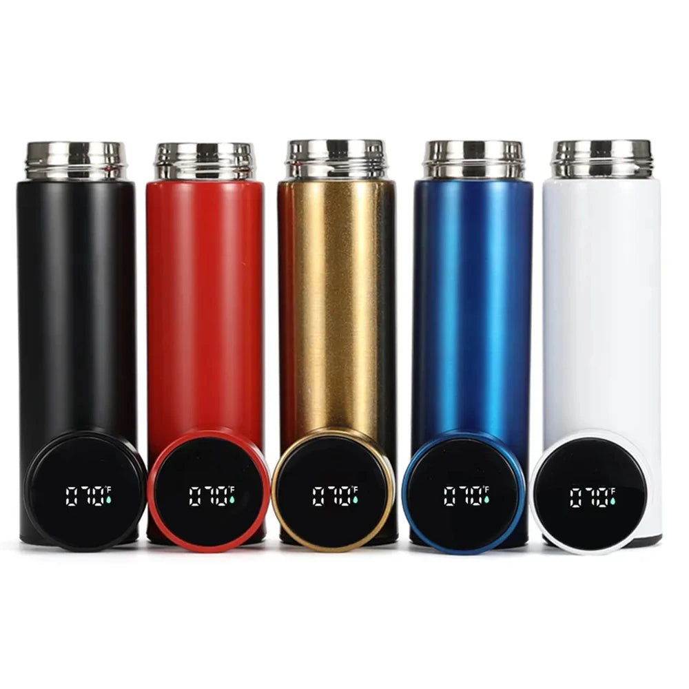 CHUFENG Popular LED Fahrenheit Temperature Display Long Lasting Thermos Water Bottle Colored Stainless Vacuum Bottle
