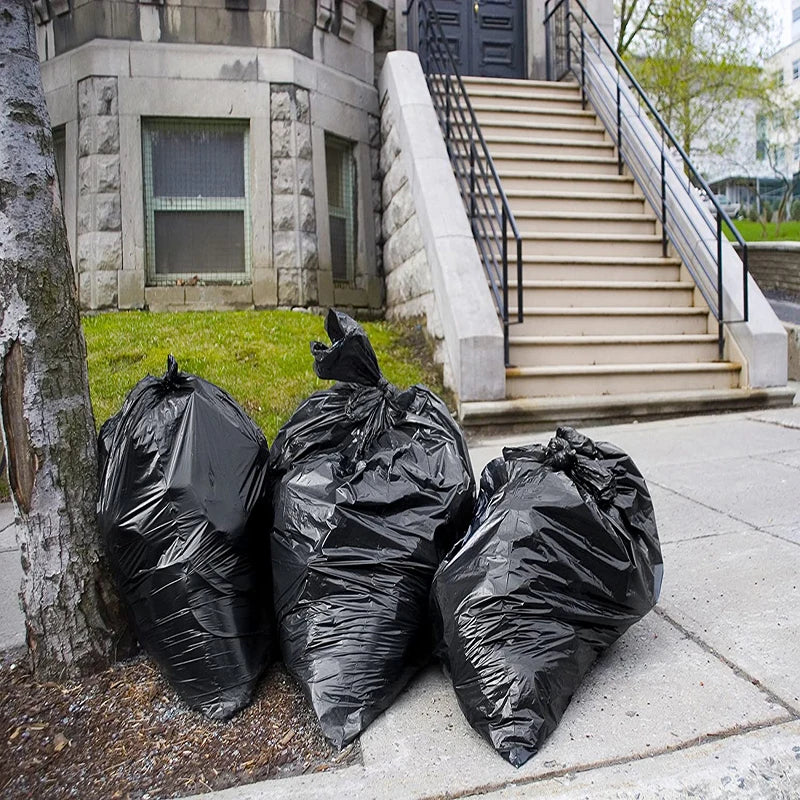 Heavy Duty Biodegradable Black Trash Bags HDPE Material Roll Style Compost Feature