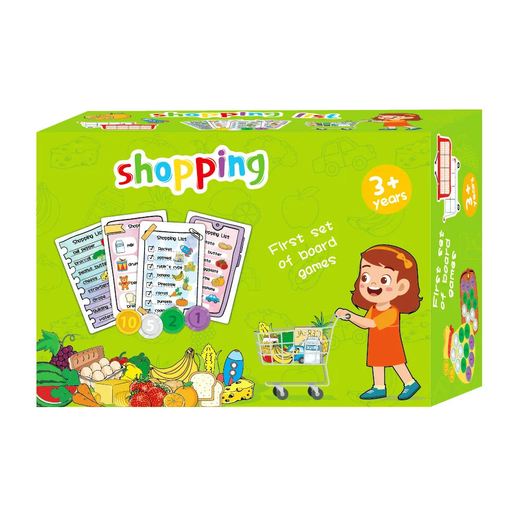 Large Shopping Listshoppinglist Children's Board Games Memory Matching Learning English Accumulation Puzzle Toys