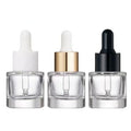 Custom 15ml Thick Bottom Straight Round Clear Glass Dropper Bottles with Pippete for Cosmetic Essential Oil Serum Packing