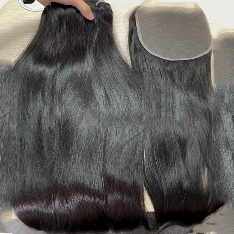 Straight Human Hair Cambodian Raw Hair Bone Straight Natural Black Unprocessed Single Donor Human Hair