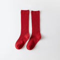 School Uniform Crew Cotton Rib Solid Color Girl Kids Socks 0-12Year SZSO-015