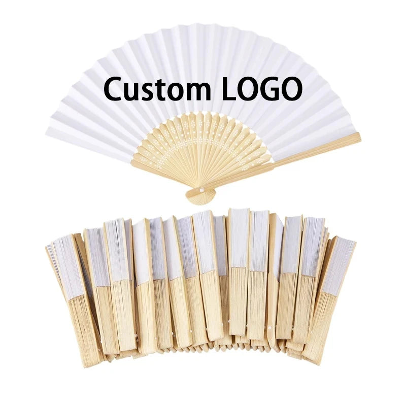 Custom Printing Fabric Foldable Bamboo High Quality Personalized Bamboo Hand Held Fans