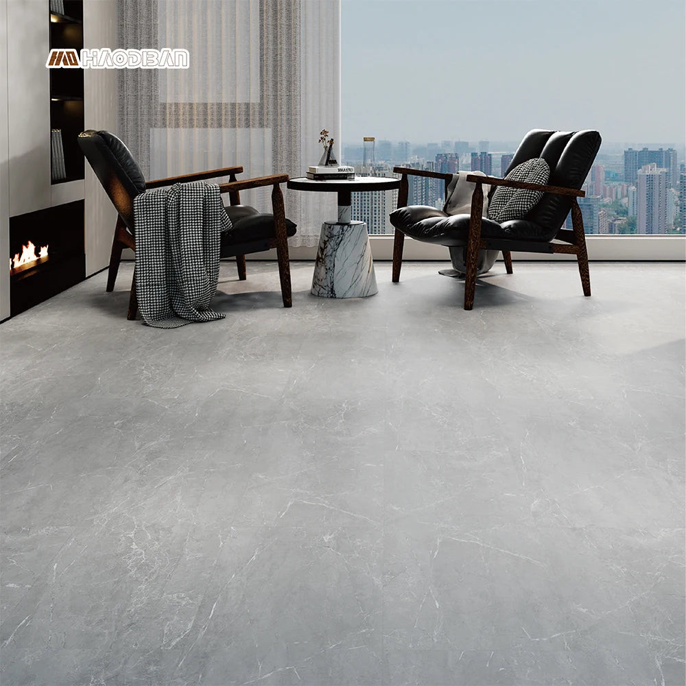 Foshan Natural Marble Effect 5mm 6mm 7mm Click Lock Waterproof SPC Vinyl Tiles with IXPE for Bedroom Office & Living Room