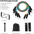 Fitness Exercises 11pcs Tpe Latex Resistance Band and Tube Set