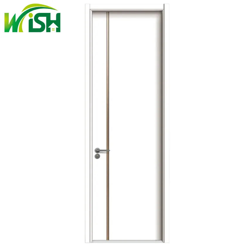 Wholesale Residential MDF Italian Interior Frame Wooden Manual Sound Insulation Carbon Crystal Door Modern Design Slab Doors