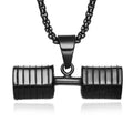 Fashion Sport Man Pendant Jewelry Silver Gold Black GYM Physical Exercise Barbell Dumbbell Pendant Necklace
