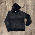 In Stock Black Hoodies Suppliers Cotton Hodiee Sun Faded Screen Printed Zip up Distressed Stone Acid Wash Jacket Hoodies for Men