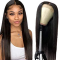150% Density Straight Human Hair Wig with HD Transparent Lace Front Closure - Perfect for Women and Girls